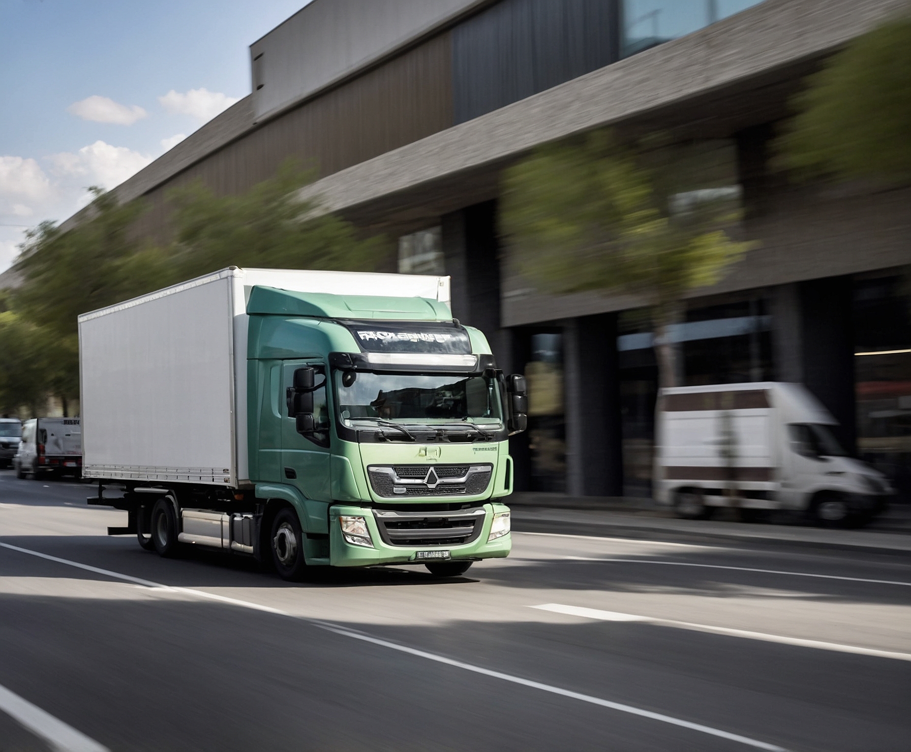 Camión frigorífico transporta alimentos perecederos.